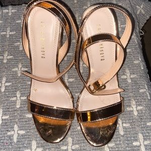 Gold Thick Heel FashionNova